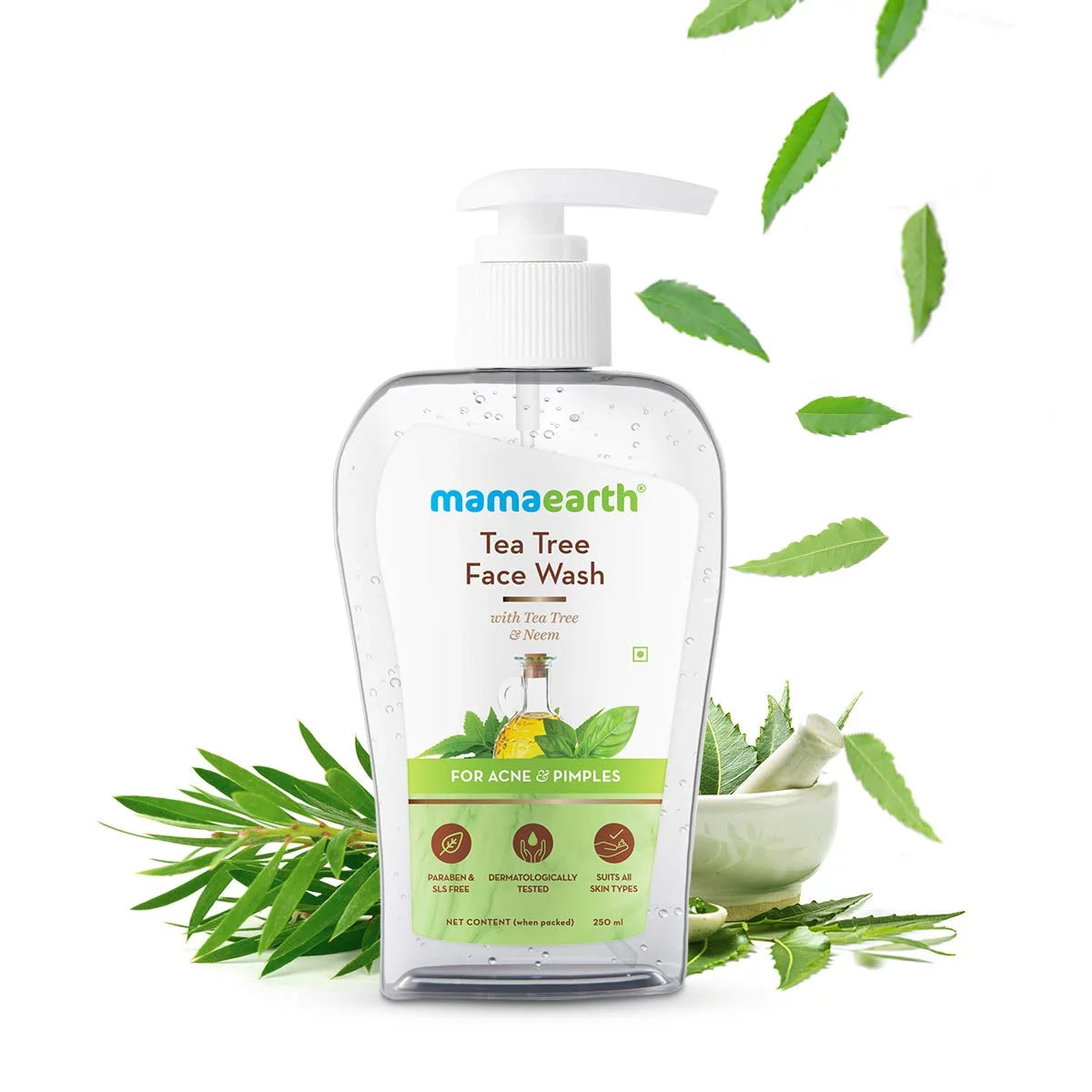 & Pimples Tree Cleansing Face 250ml Neem for Tea Acne with Mamaearth for Wash