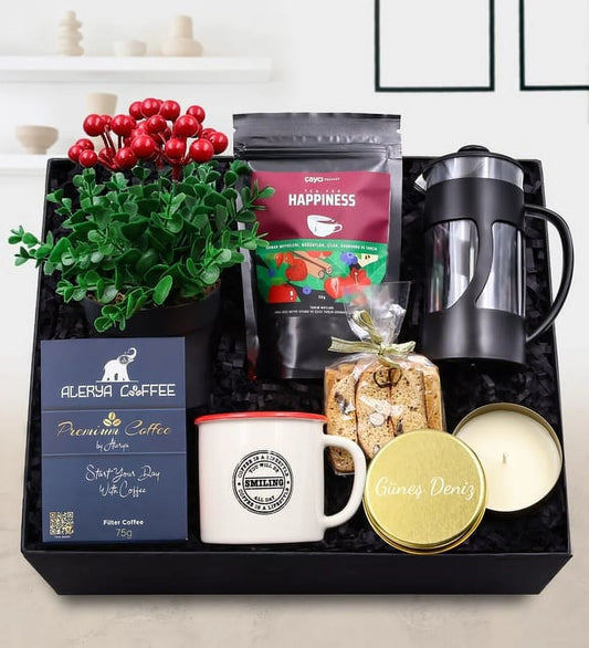 & Artificial Set Cup Forest & Personalized Press Kokina Candle Tea Filter & Boxed French Vintage Fruit Cookie Teashop Alerya Red Premium & & Metal Gift Almond Gold & Flower Coffee Black