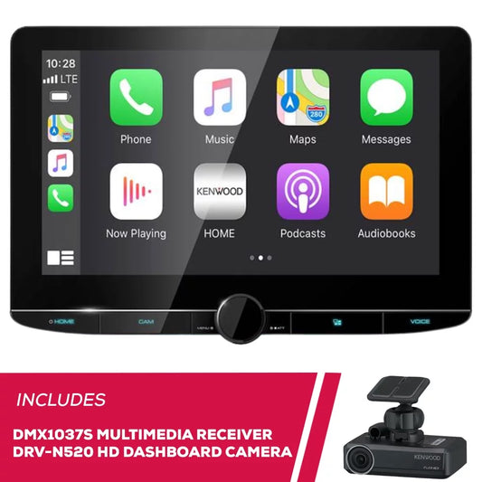 & New Full Multimedia HD Kenwood DMX1057XR Camera DRV-N520 Dashboard 10.1" Receiver