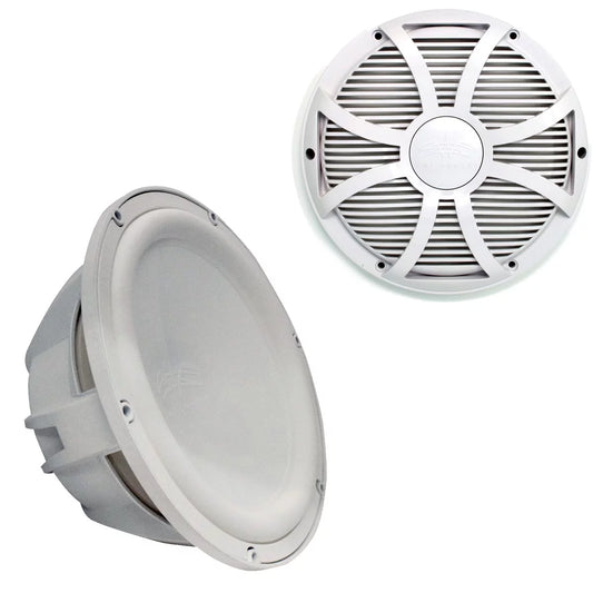 & SW Revo Sounds 2 White Grill Ohm Subwoofer White - Wet Subwoofer Closed Face & 10" - Grill